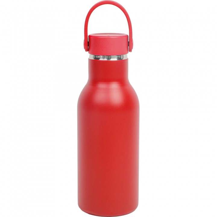 Kırmızı 360 ml Taşıma Saplı Metal Gövdeli Lazer Logo Baskılı Promosyon Termos